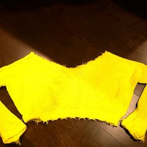 Forever 21 Off The Shoulder Cropped Sweater